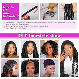 100% Brazilian Wool Hair Acrylic Yarn for African Braids/Senegalese Twist/Faux Locs/Wraps with Crochet Hook(4 Roll, Natural Black)