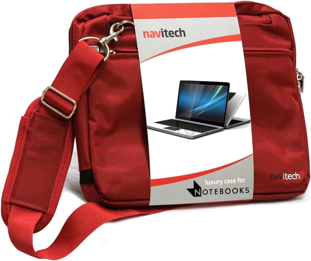 Navitech Red Sleek Premium Water Resistant Shock Absorbent Carry Bag Case Compatible With Lenovo ThinkPad Yoga 12 (2nd Gen)