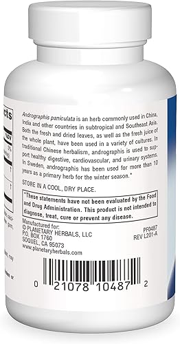 Miniatura 2 de Planetary Herbals Spectrum Andrographis 400mg - Hierba ayurvédica - 60 Tabletas