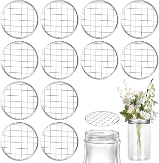 12 PCS Metal Mason Jar Flower Lid Wide Mouth Flower Jar Lid Insert