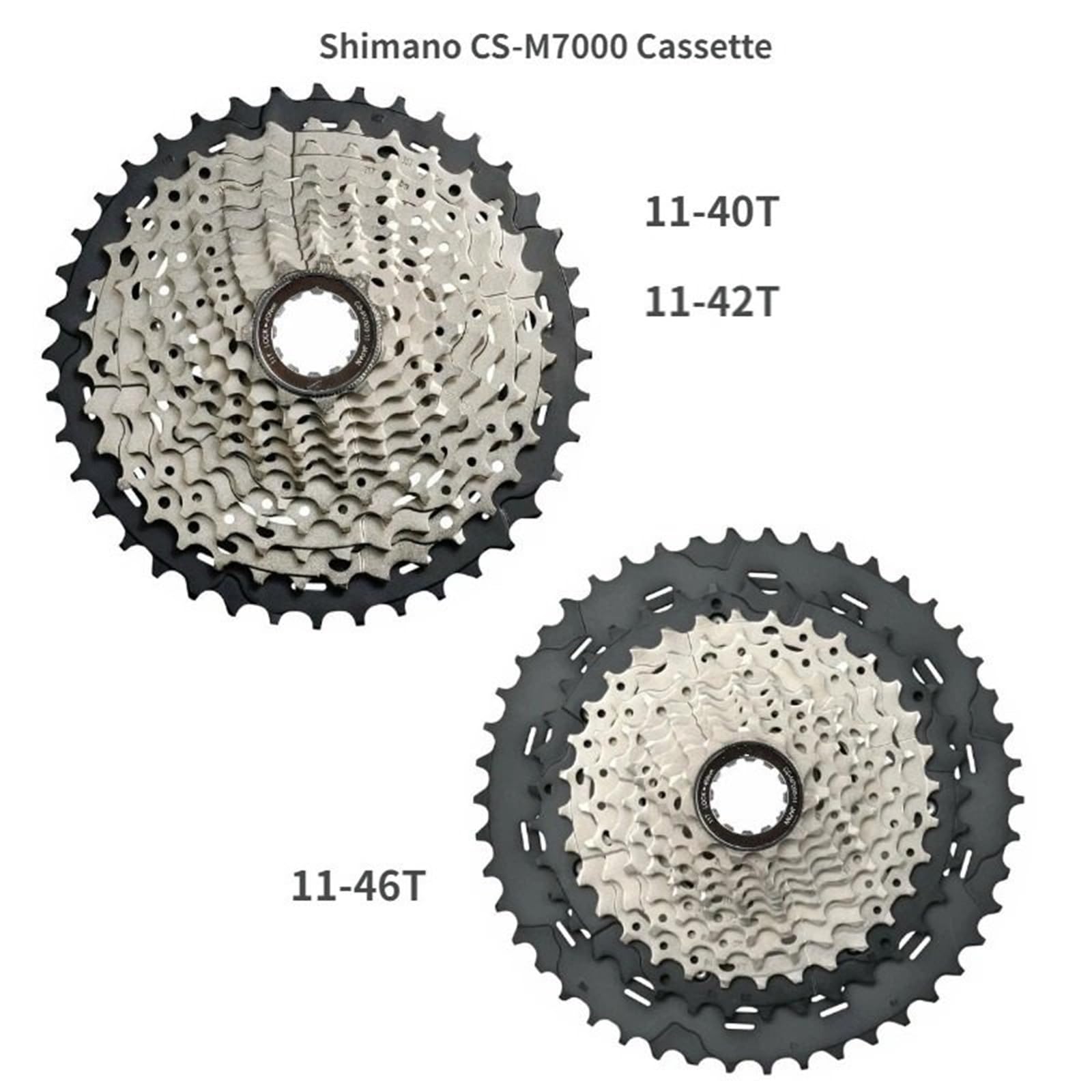 Cassette para Bicicleta Compatible con piñones libres Shimano SLX CS M7000, 11-40T, 11-42T y 11-46T, para bicicleta de montaña, piñón de cassette MTB 11S. cubierta bloqueo piñón libre(11-42T)
