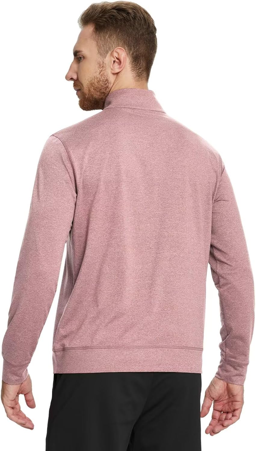 M MAELREG Quarter Zip Pullover Men Moisture Wicking Performance Heather Midlayer Golf 1/4 Zip Pullover Mens Sweatshirt - Image 4