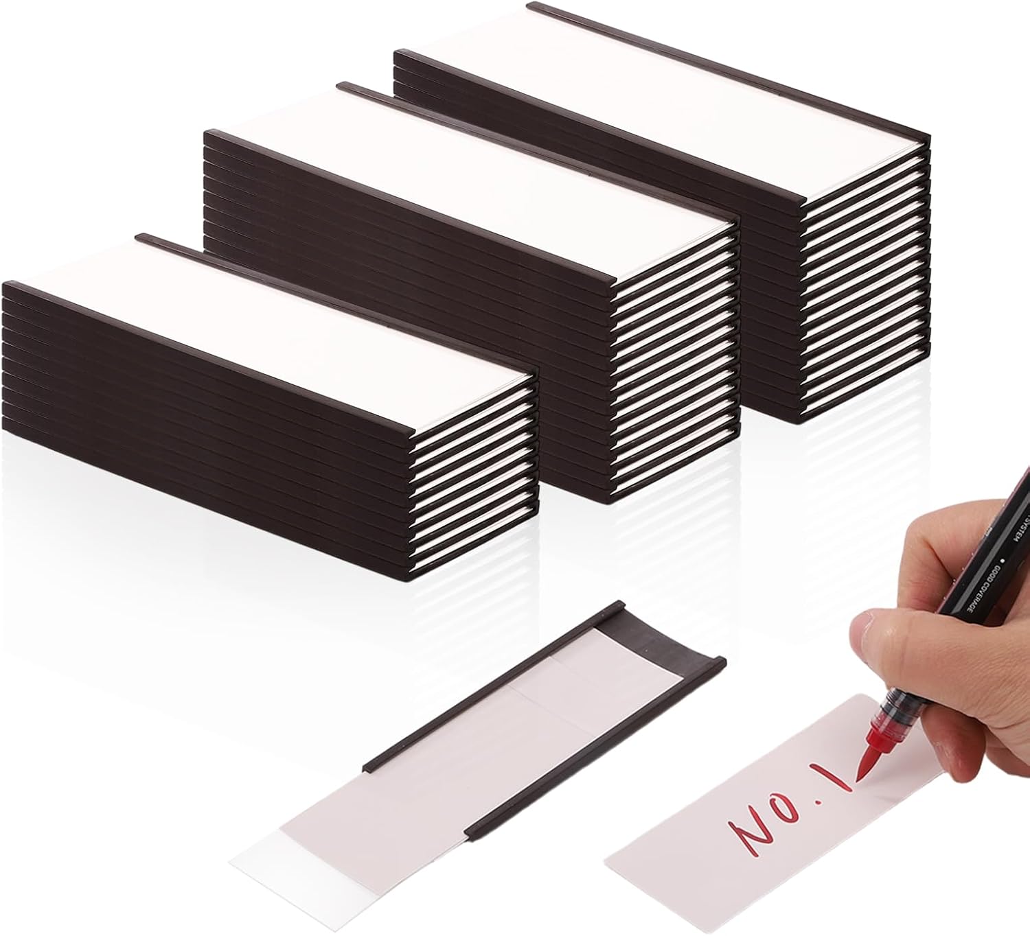 Magnetic Labels,2x4 Inch C-Shape Magnetic Tool Box Labels,40pack Magnetic Label,Magnetic Label Holder for Filing Cabinets,Shelves,and Storage Lockers