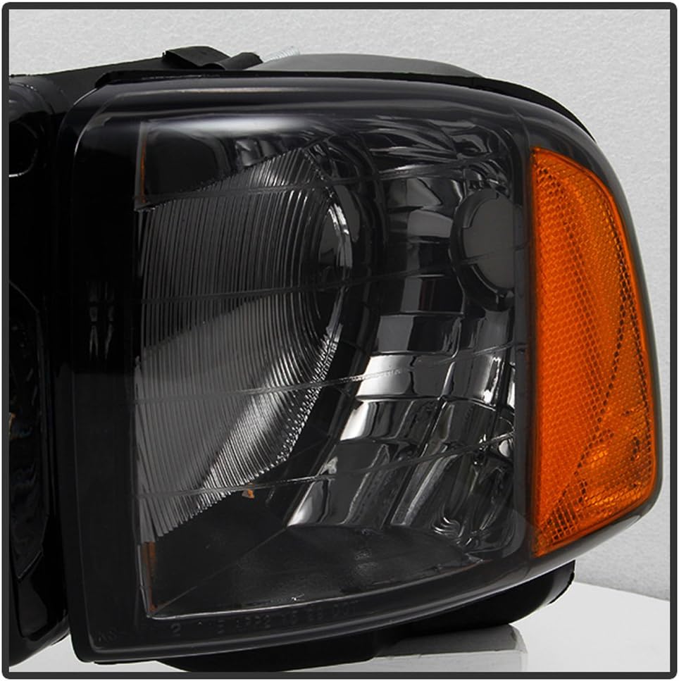 ACANII - For Smoked 1999-2002 Dodge Ram 1500 2500 23500 Sport Headlights Corner Signal Lamps Driver + Passenger Side