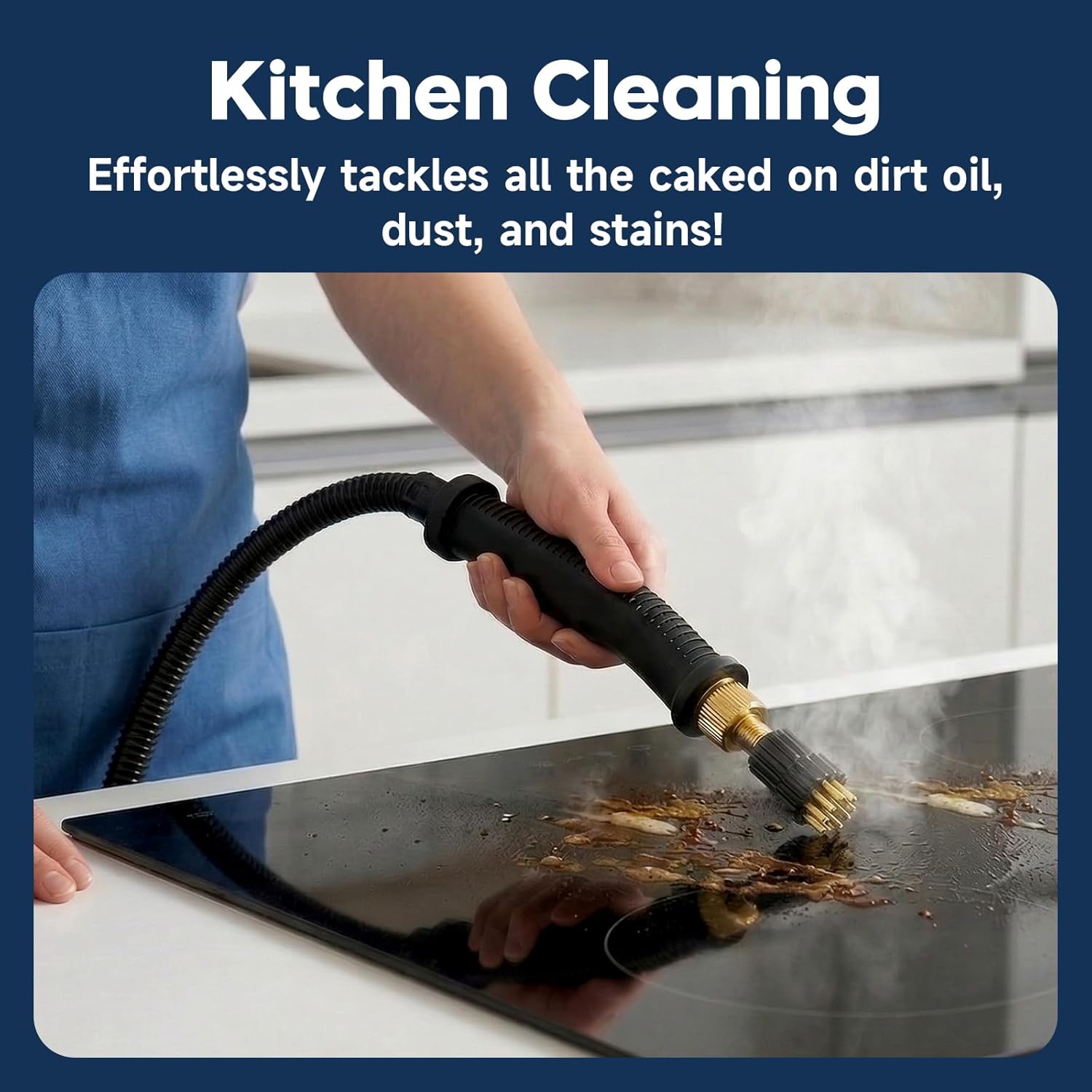 Steam Cleaner, 1500W High Pressure Steamer with 1.27Qt Tank, 15s Fast Heat, 6-Level Adjustable Steam, Portable Machine with 15pcs Kit for Dirt, Grease, Grout, Tile, Floor, Car Detailing
