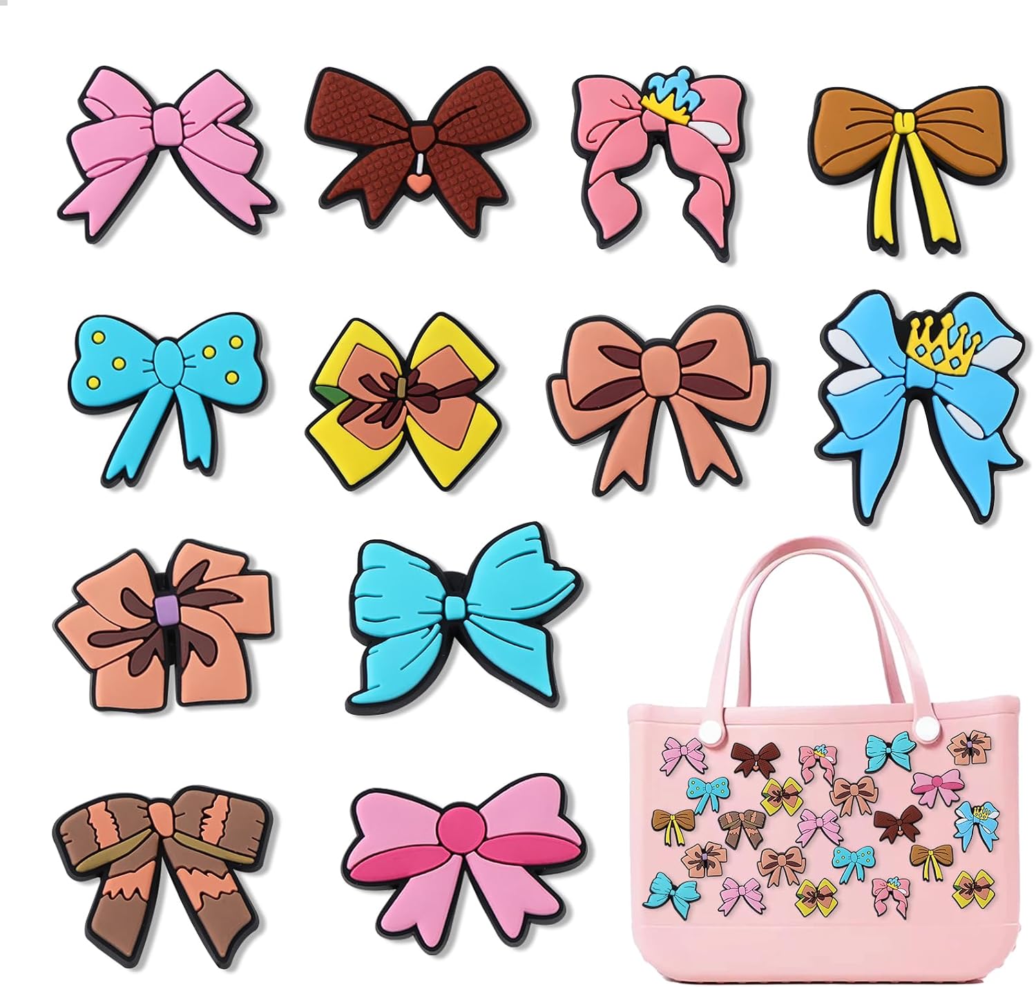Beach Charms for Bogg Bag, Cute Black Cat Theme Decoration Charm Accessories for Rubber Tote Handbag Beach Bag