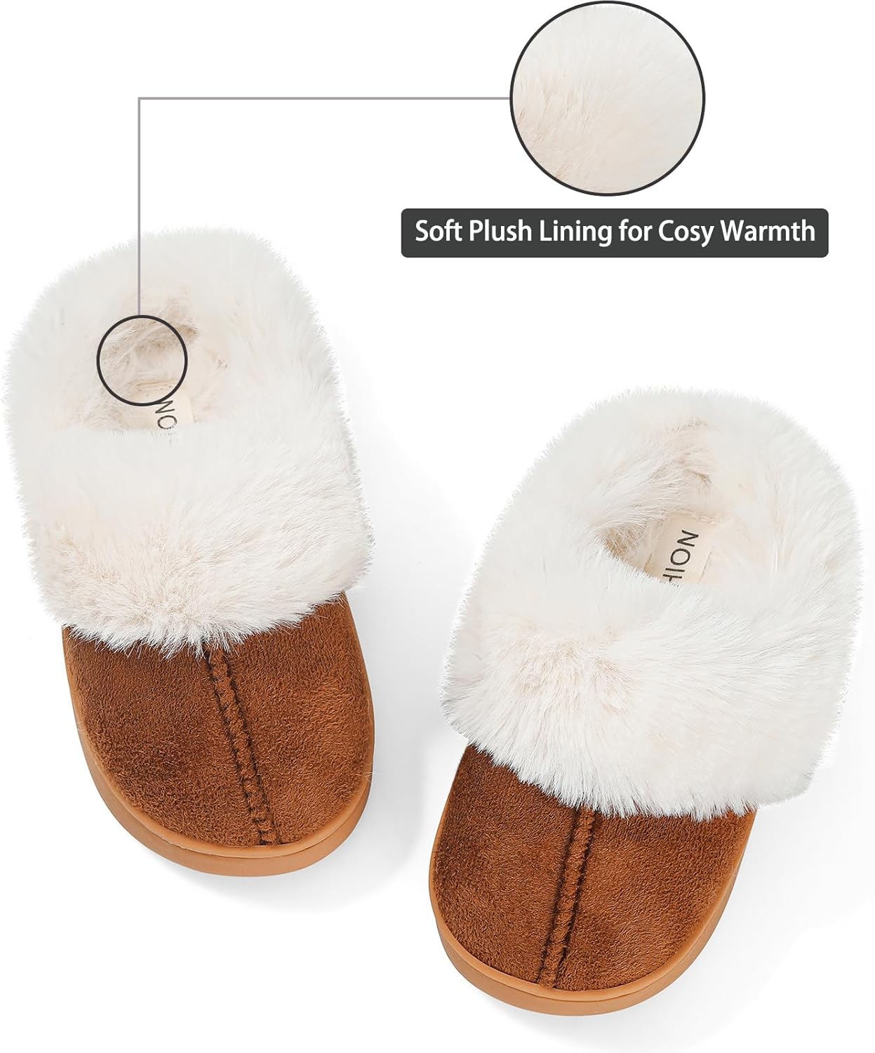 Toddler Slippers Girls Boys Winter Fuzzy Warm House Slippers Kids Non-Slip Soft Fluffy Plush House Shoes Lightweight Barefoot Indoor Outdoor Slipper - Image 3