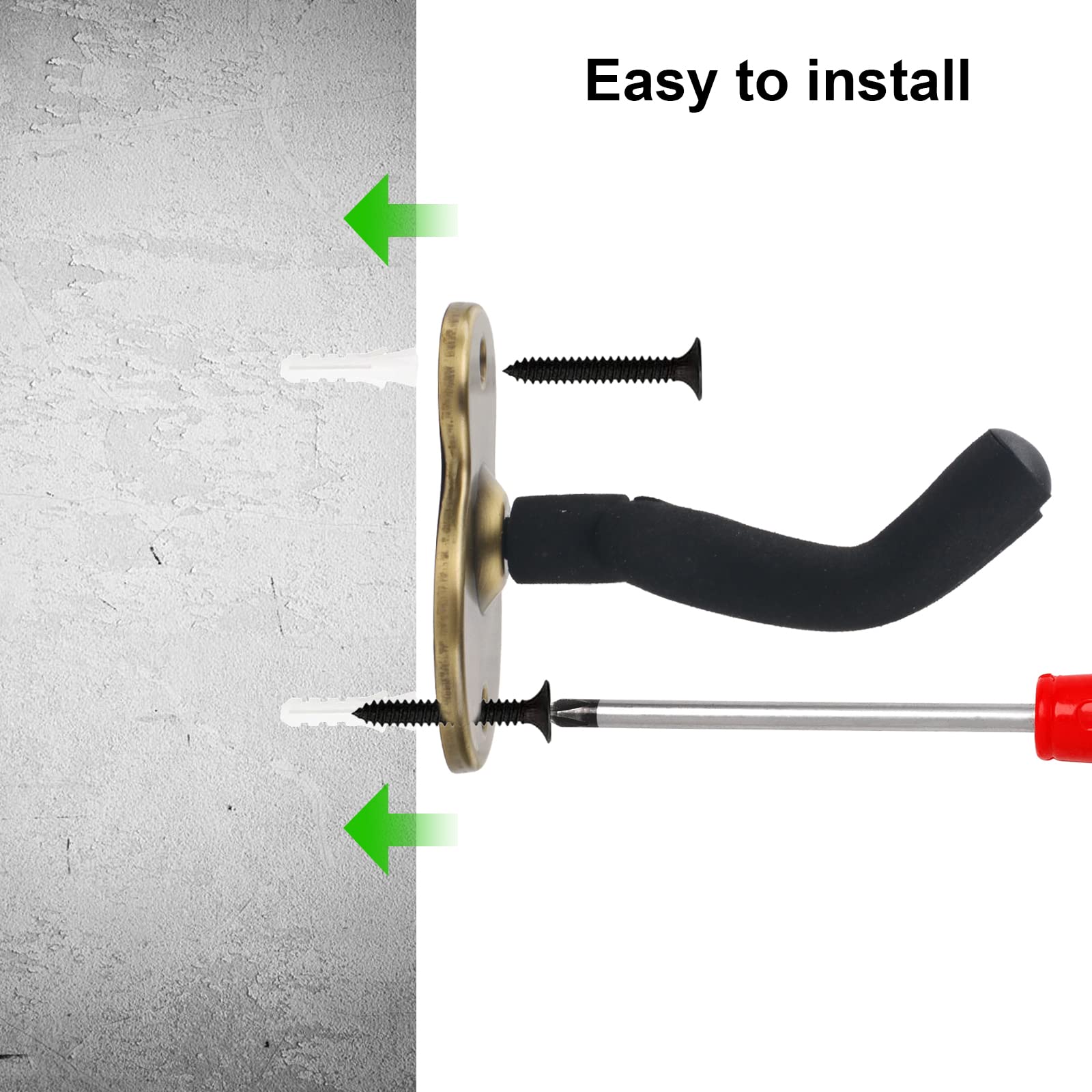 Porta Chitarra Da Muro In Metalloo - Supporto Con Spugna Protettiva - Foto 8