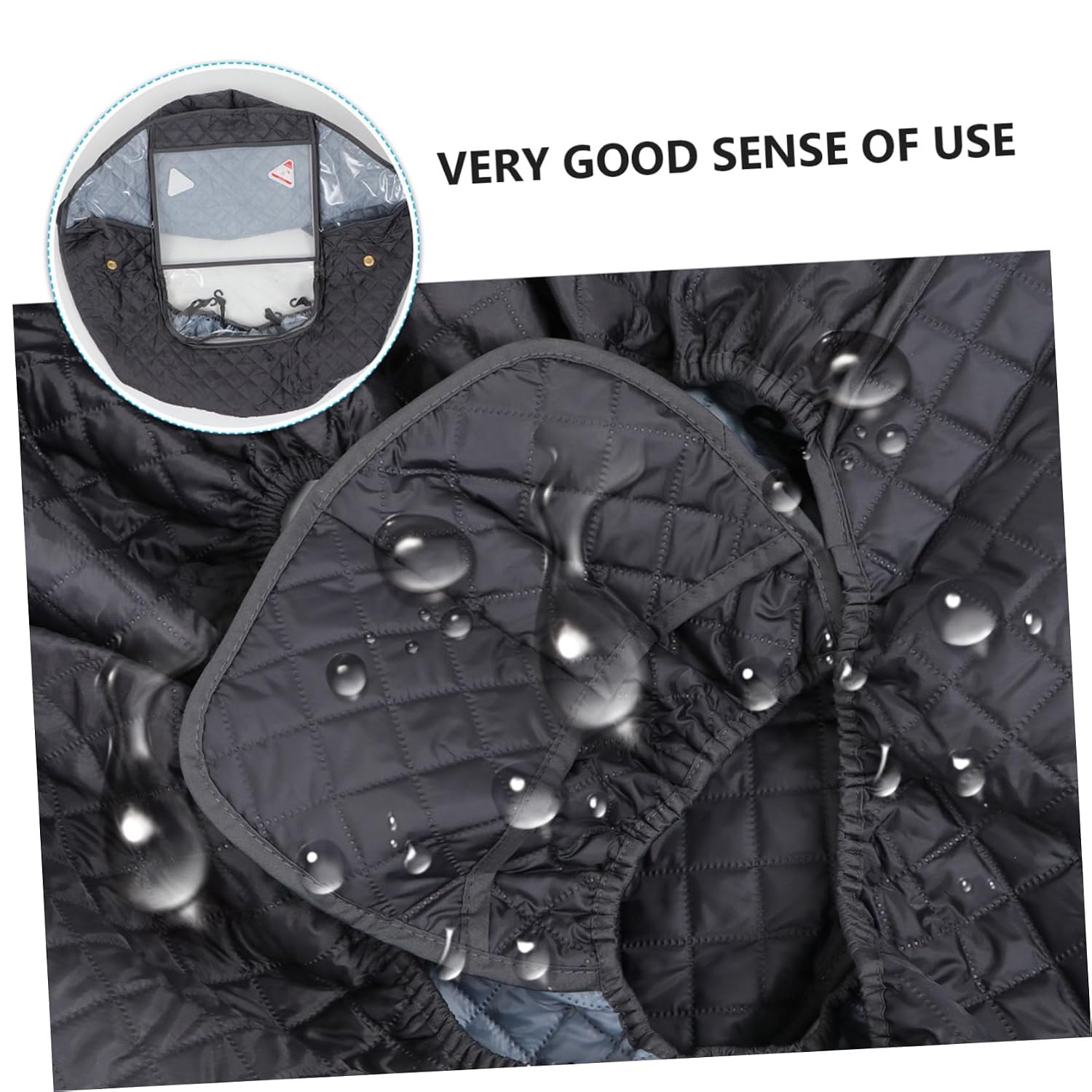Sosoport Stroller Rain Cover Windproof Insulated Rain Cape Compact Design Great for Weather