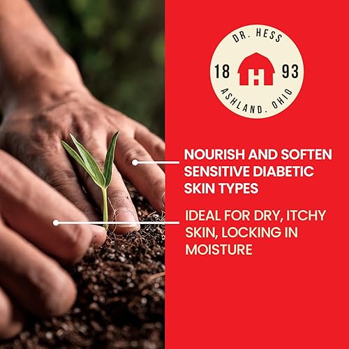 Miniatura 5 de Dr. Hess Hidratante para la piel diabética, loción corporal hidratante con lanolina, cera de abejas, aceite de jojoba y aceite de oliva, hidratante