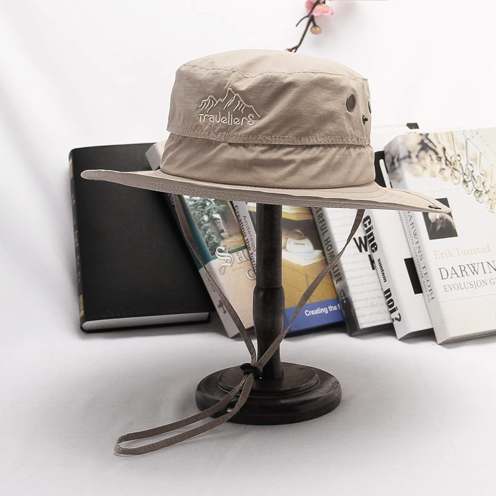 Chapeau De Soleil Homme Large Bord - Anti-UV, Pliable, Respirant - Pour Randonnée, Camping, Plage