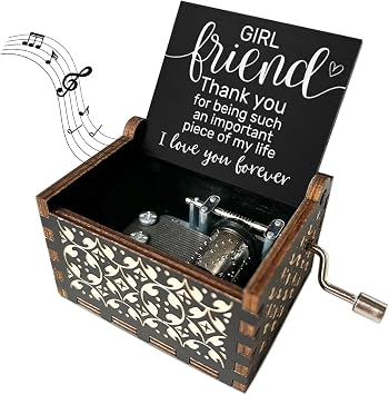 Girlfriend Birthday Gifts Thank You for Being Such an Important Piece of My Life Wood Music Boxes Romantic Gifts for Her Girlfriend Vintage Hand Crank U R My Sunshine Wooden Music Box - JRM644