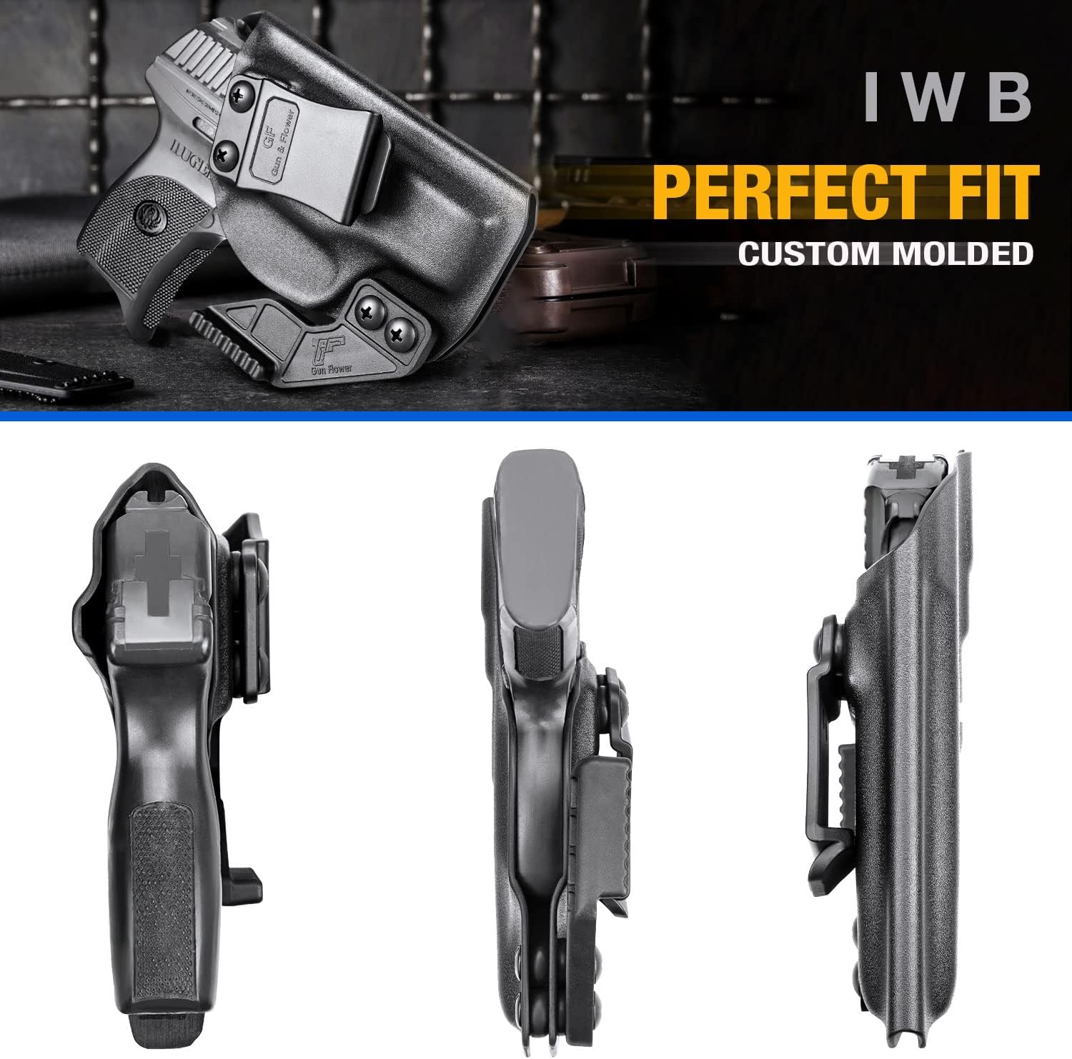 IWB Kydex Holsters with Claw: Glock 19 17, Taurus G2C/G3C/G3, M&P Shield 9mm, SD9 VE/SD40 VE, SCCY CPX1 CPX2,Ruger LC9, Hellcat, Adj. Retention, Right Hand, Custom Fit