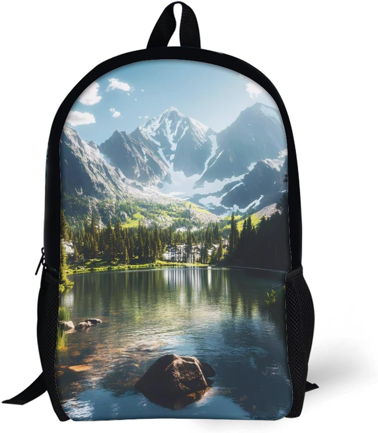 Colorado Mountain Lake Laptop Backpack for Men Women 17 Inch Shoulder Bag Travel Daypack