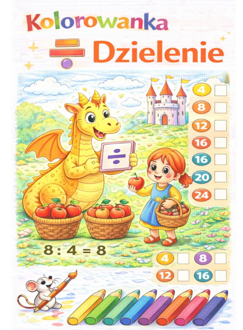 Kolorowanka dzielenie: Nauka dzielenia przez zabawę