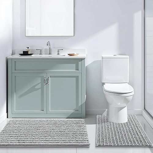 Miniatura 8 de Arotive - Tapete para baño de felpilla de lujo, extra suave, grueso, absorbente, esponjoso, antideslizante, se puede lavar y secar a máquina,