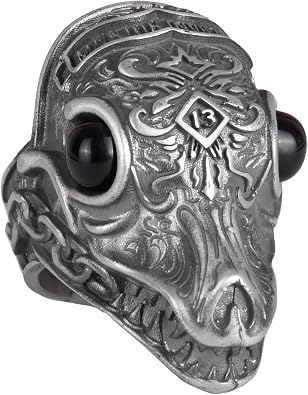 925K Sterling Silver Dragon Ring for Men - Natural Gemstone Gothic Big Ring