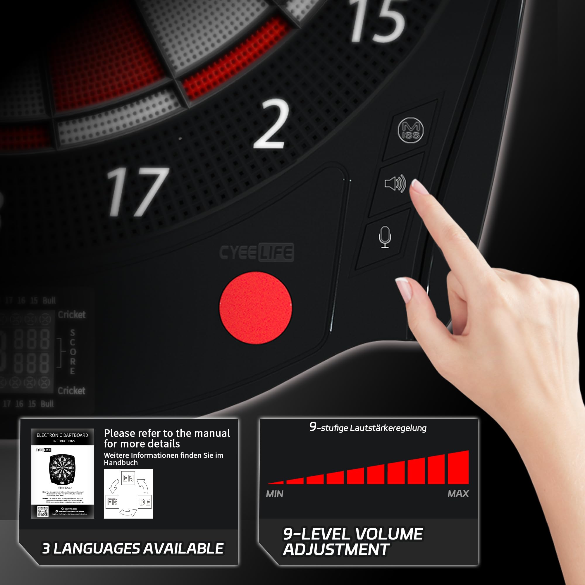 Bersaglio Elettronico Per Freccette CyeeLife | Set 12 Freccette Soft Tip | Gioco Per Adulti - Foto 6