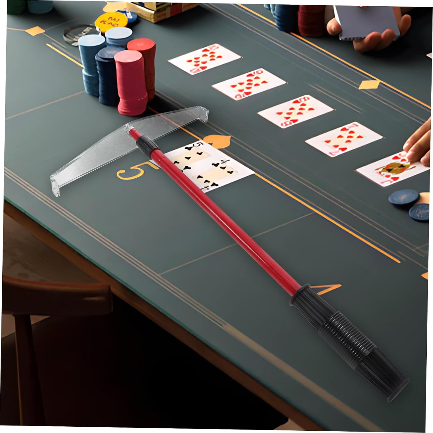 1pcs Poker Accessories Telescopic Poker Chip Rake Chip Collector Rack Game Equipment