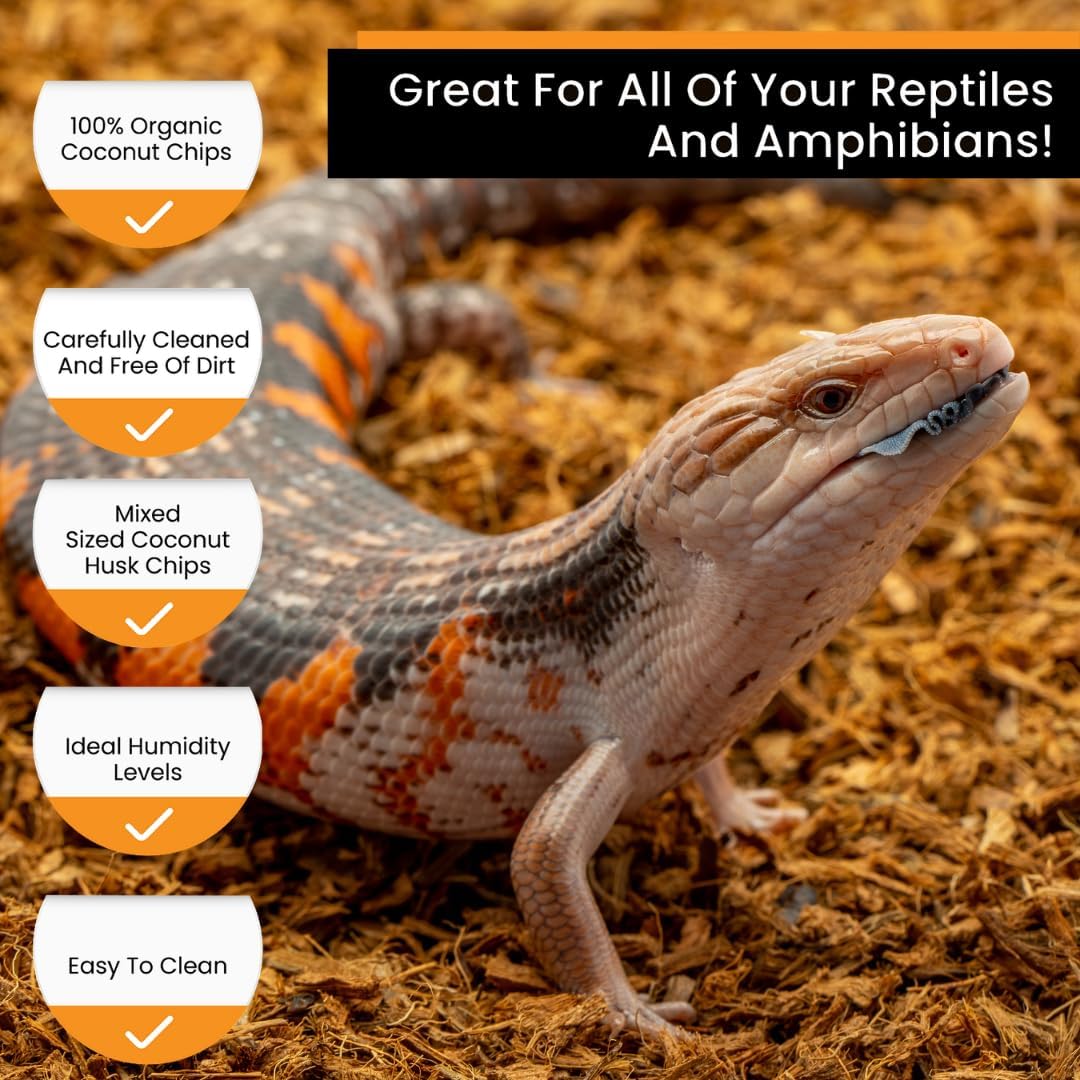 Microchip Coconut Substrate for Inverts and Reptiles Loose Fine Coconut Husk Chip Mix Reptile and Tarantula Bedding for Terrarium Floor (36 Quart)