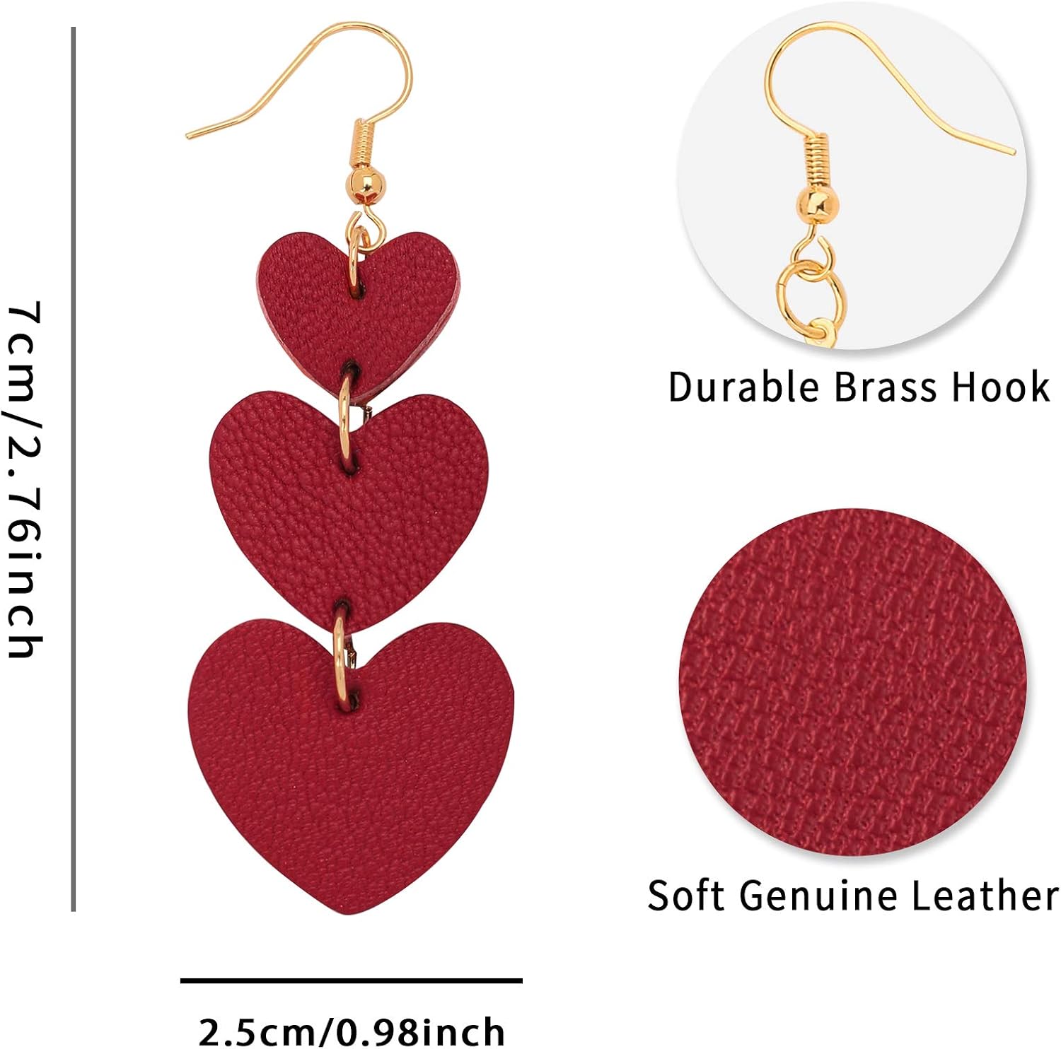 Jagucho Leather Earrings Dangle for Women, Lightweight Hoop Earrings Drop for Teen Girls, Gifts for Women - Image 4