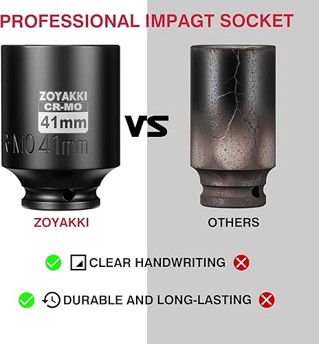 Miniatura 216 de Enchufe de impacto de 6 PT de 1/2" x 0.827 in de profundidad, CR-MO, 1/2 pulgada de accionamiento de 6 puntos para una fácil extracción