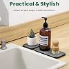 3 Piezas de Bandeja de Tierra de Diatomeas Absorbente de Agua para Lavabo, Sostenedores de Jabón y Cepillos de Dientes de Secado Rápido para Encimera de Baño, 1 Bandeja de Piedra, 2 Posavasos de Piedra 5