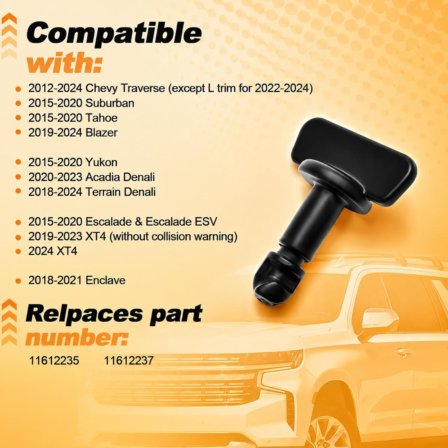 11612235 Zinc Alloy Bolts Replacement for 2015–2024 Yukon Denali Tahoe Traverse Hitch Cover 2PCS,11612237