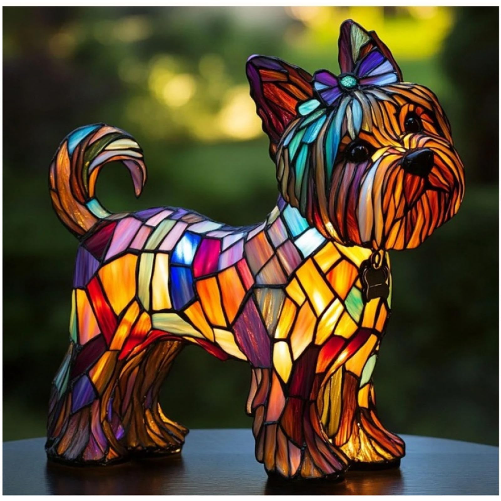 lampka nocna, Żywiczna lampka stołowa LED buldog francuski(R)