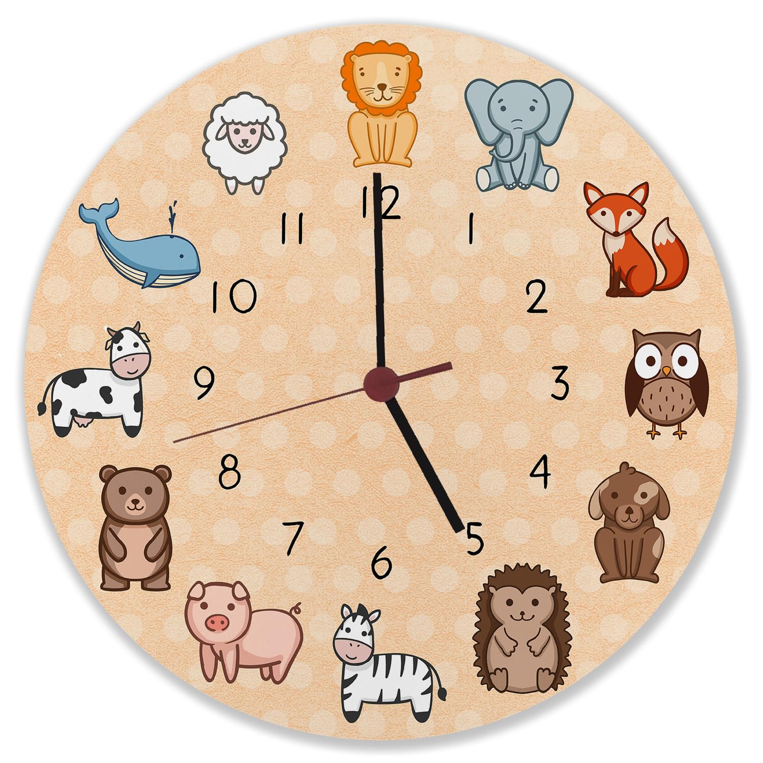Orologio per bambini con simpatici animali orologio da parete bellissimo orologio per la cameretta dei bambini con animali carini come decorazione per la stanza di bambini piccoli o bambini in età