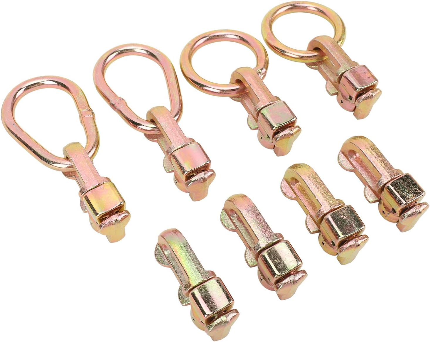 L Track Stud Fittings with O , Carbon Steel L Track Tie Down Fitting Set, Erosion and Proof, for Truck Beds Trailers Motorcycles, Includes 8 Accessories,