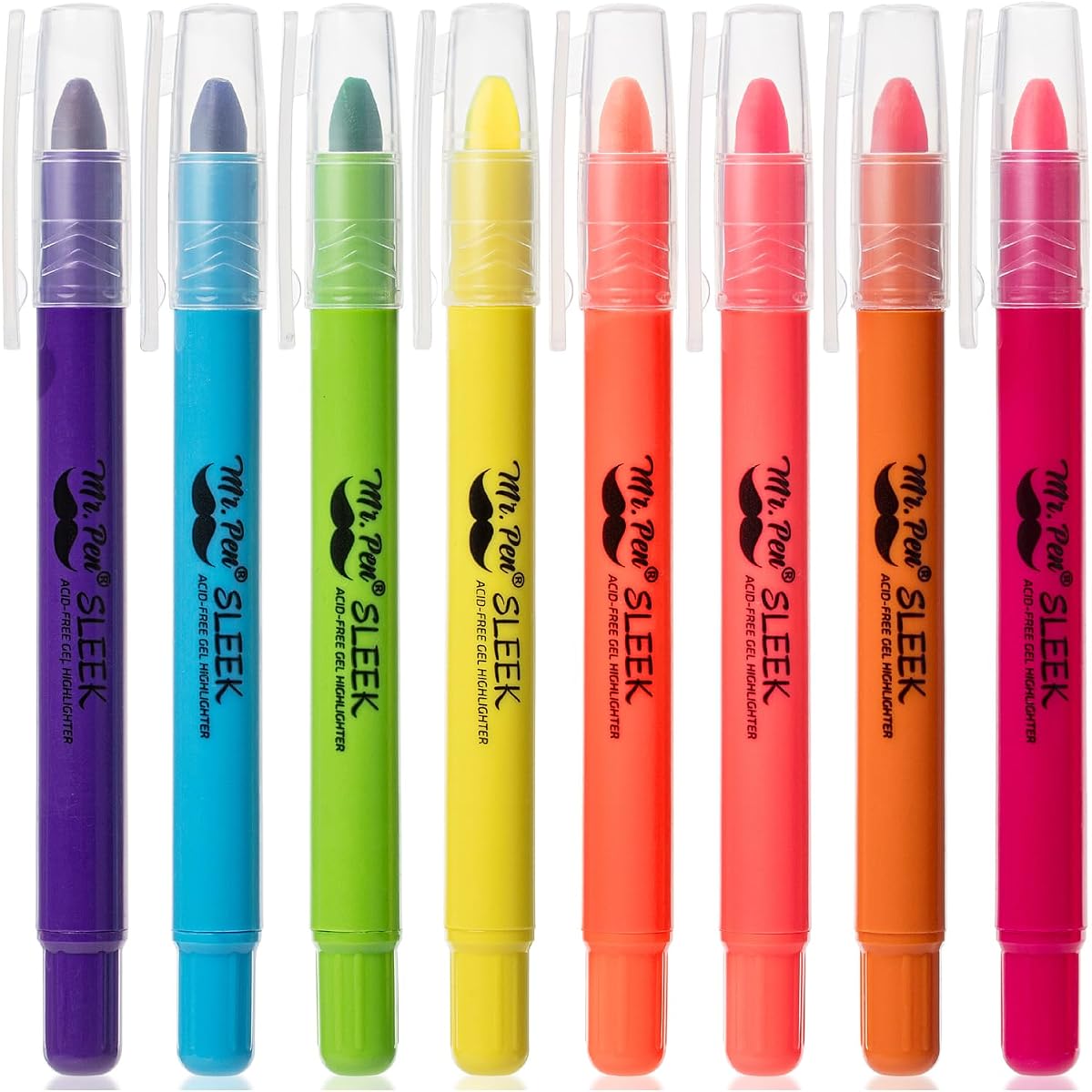 No Bleed Gel Highlighters, Vibrant Colors, 8 Pack | Bible Highlighters and Pens No Bleed, Bible Markers for Study, Journaling, School Supplies and Accessories