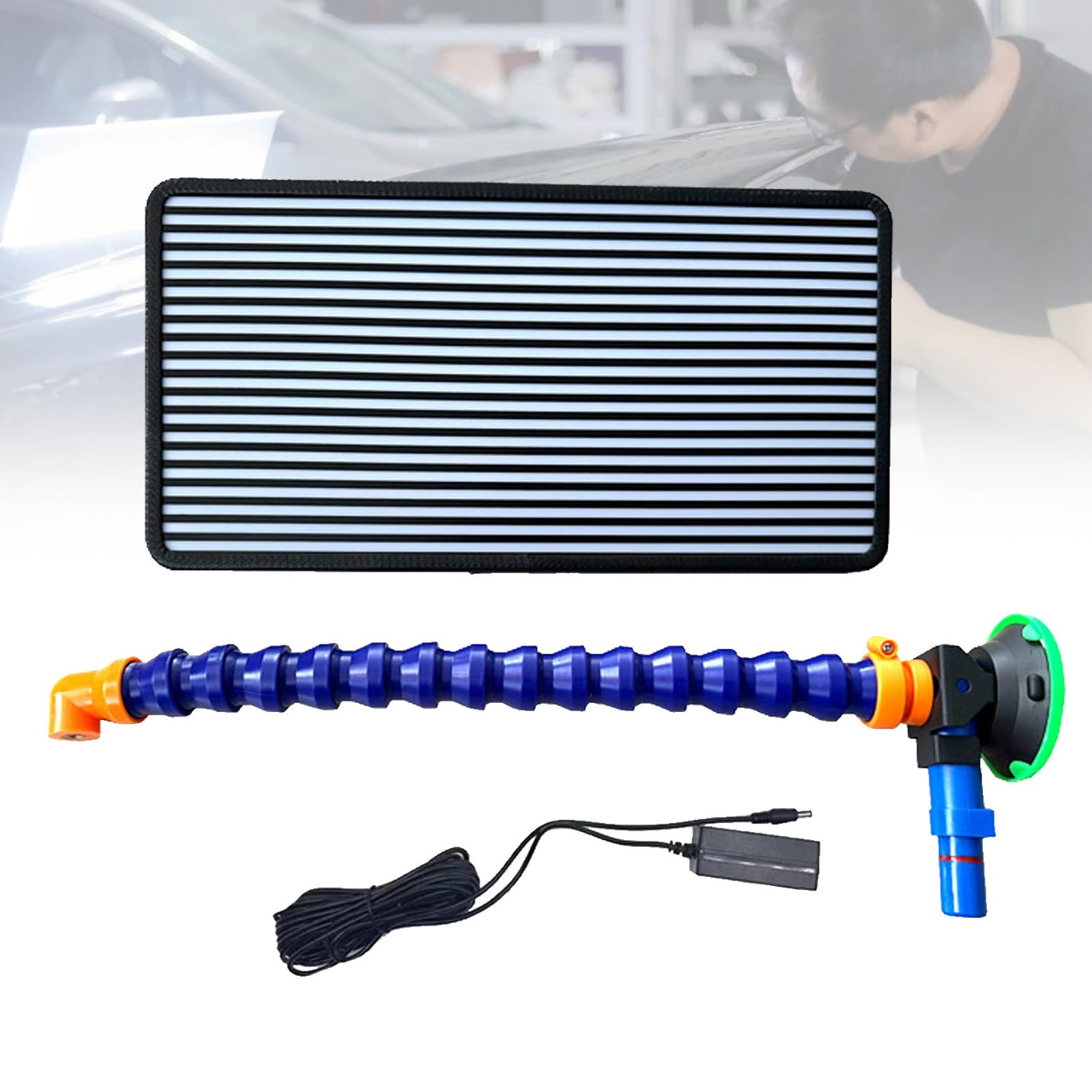 VNATWGOO Dent Paint Inspection Light with 6-Color LED Array, with 45cm Bendable Stand and 3in Suction Cup for Professional Detailing