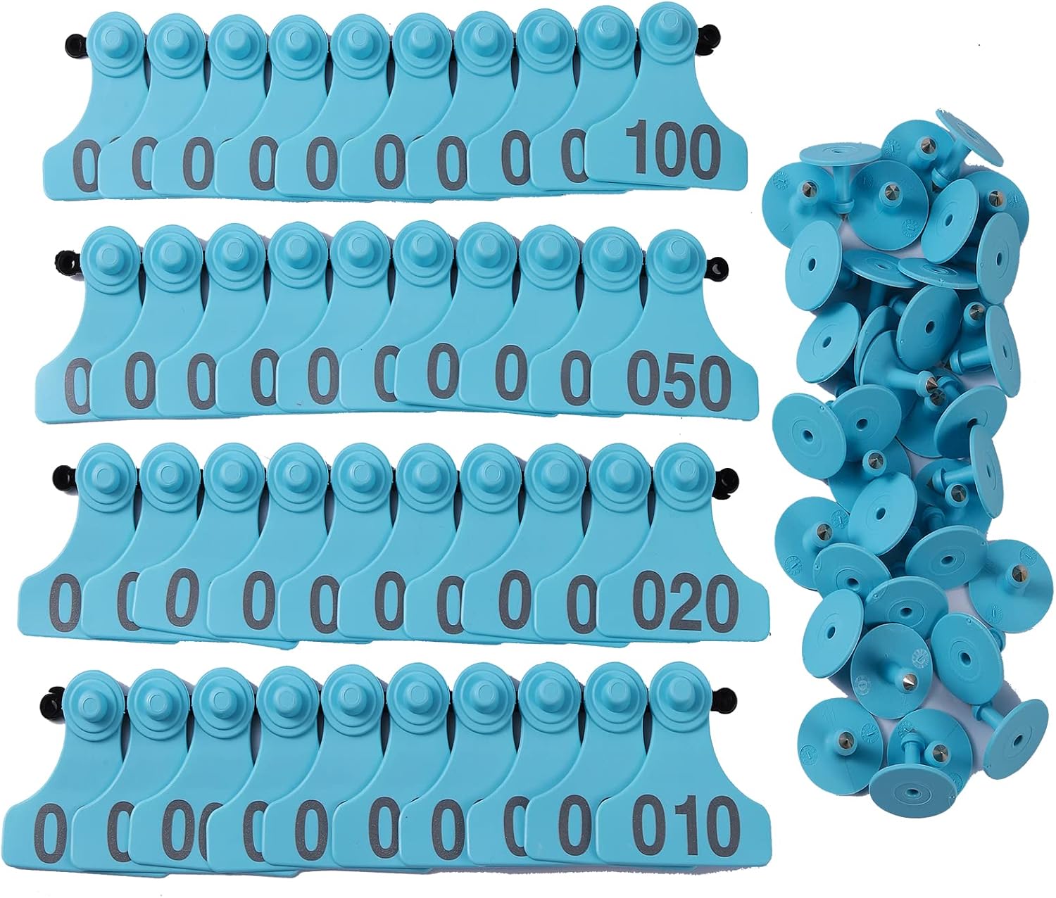 Amazon.com: 100PCS TPU Cattle Tags 001-100 Number Animal Identification ...