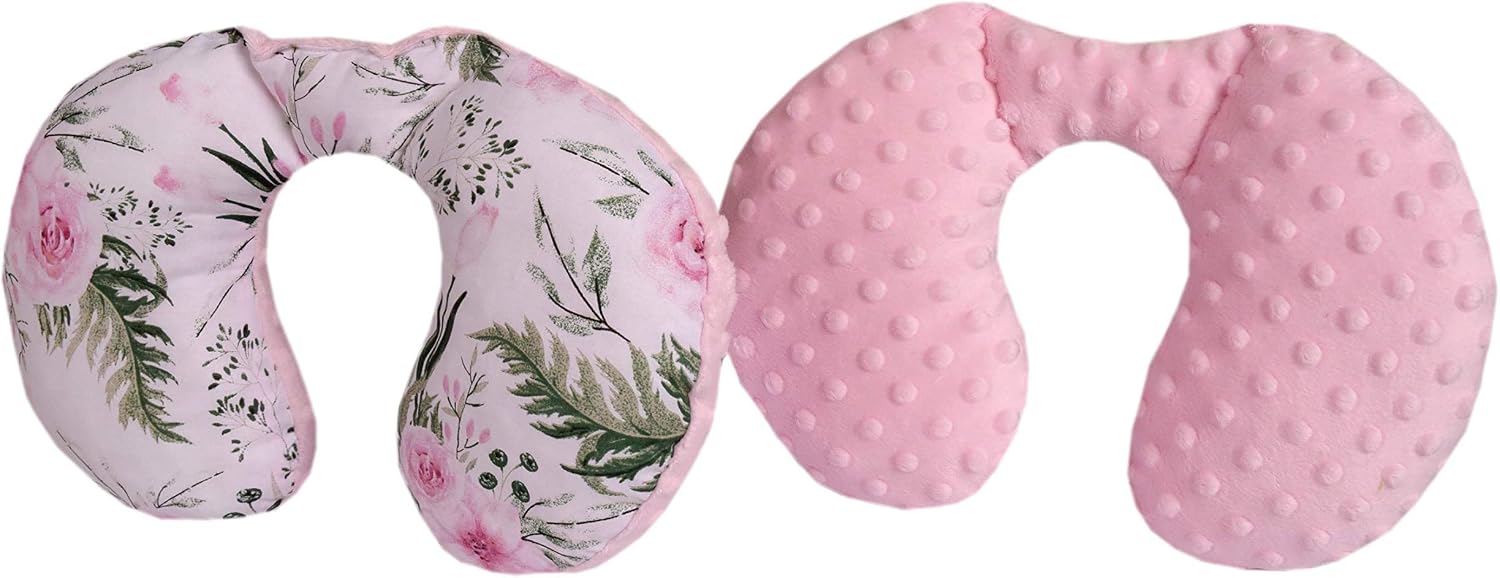 Medi Partners Neck Cushion for Baby 100% Cotton/Plush Baby Neck Cushion for Stroller Car Ride Travel Sleep Neck Pillow Snooze Roll