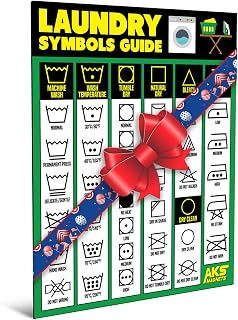Laundry Symbols Guide Magnet - Extra Large Easy to Read 8.5” x 11” Clothing