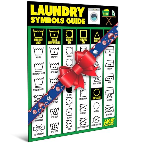 Laundry Symbols Guide Magnet - Extra Large Easy to Read