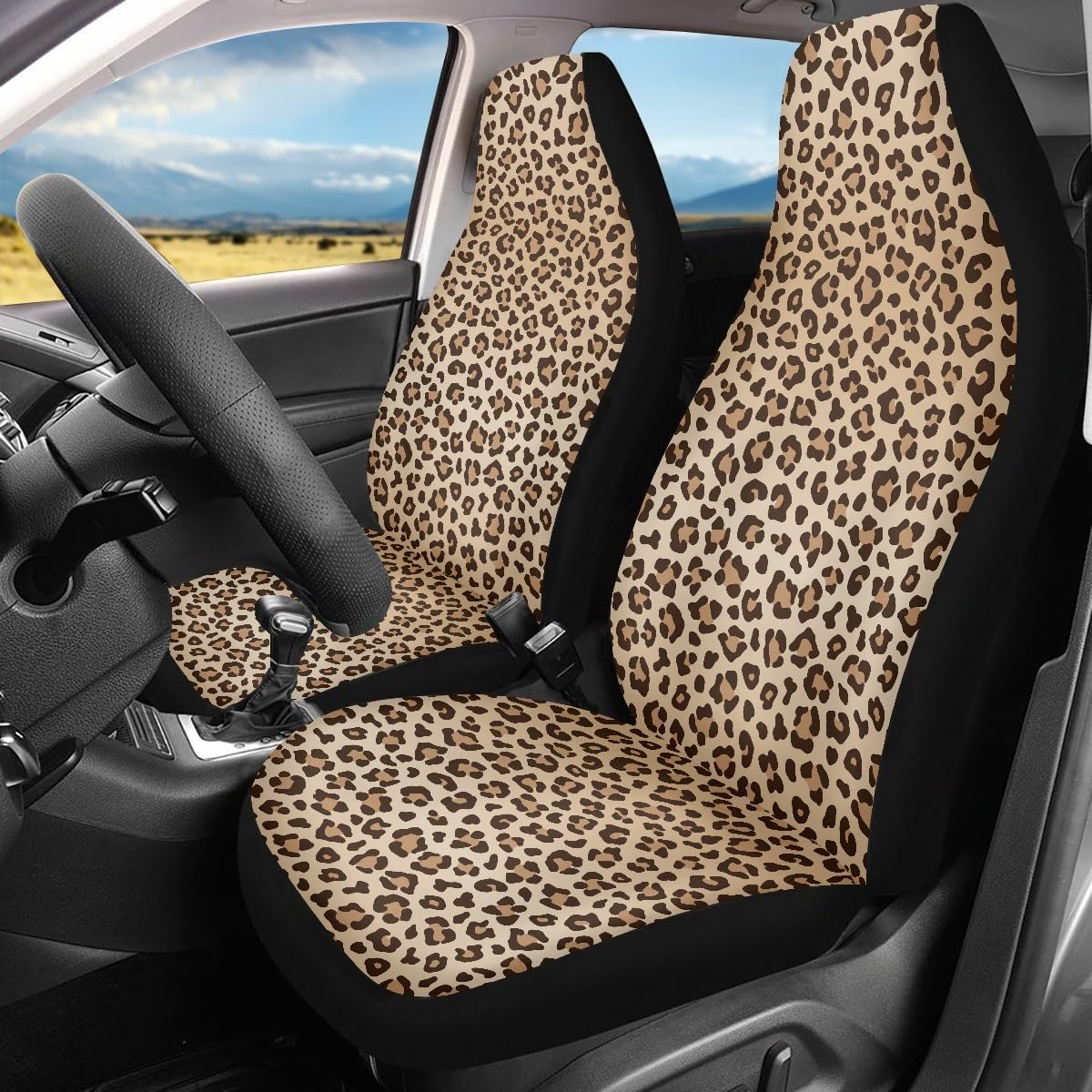 Pehede Car Seat Cover Leopard Front for Cars, Easy to Install Cover Set, Accessories Auto Trucks Van SUV,2 Packs - Image 2