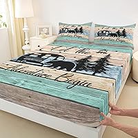 Vista 4 de Ropa de cama de 2 piezas, estilo rústico de granja, juego de ropa de cama para adolescentes y adultos, sábanas bajeras, ropa de cama ajustable