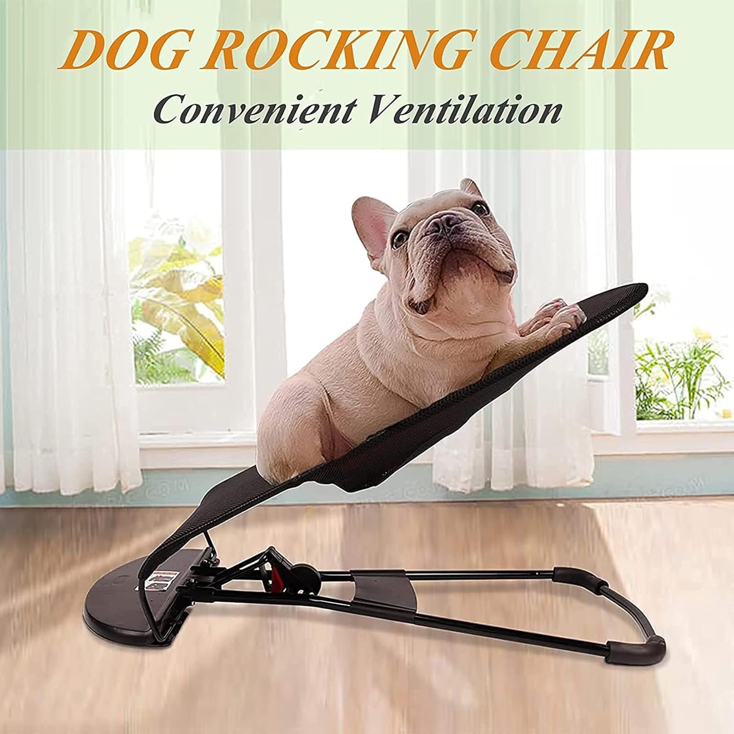 Pet Dog Rocking Chair Cat Rocker Bed Chair, Adjustable and Portable Foldable Indoor Lounge, Dog Bouncer Chair Spring Summer Pet Dog Bed Cat Sofa Pet Rocking Bed (Blue)