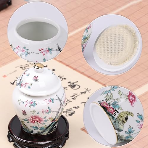Miniatura 3 de XINGYAN Chinoiserie - Mini tarros de cerámica de porcelana azul y blanca con tapa, estilo chino antiguo, estilo oriental, tarros decorativos y de