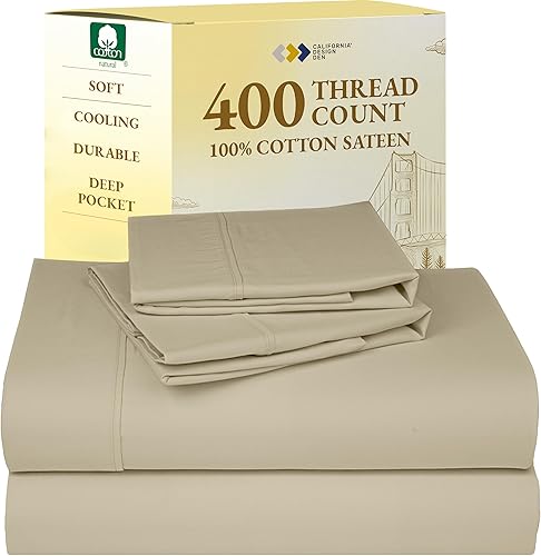 Vista 79 de Juego de sábanas de 400 hilos y 6 piezas, tamaño King, con 4 fundas de almohada, ropa de cama de 100 % algodón con tejido satinado, color azul 12