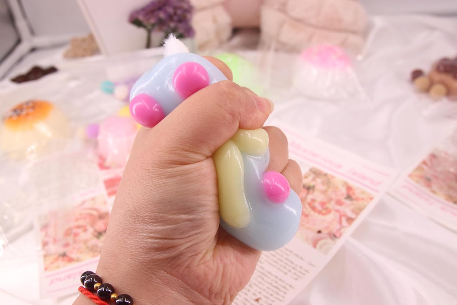 Taba Squishy Cat Paw Squeeze Toys,Sensory Fidget Toy for Your Best Mellow and Chill,Party Favors, Birthday Gift, Squishy Toys for Adults (Blue)