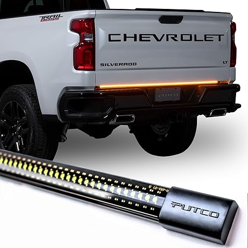 Putco Luces LED de hoja de trabajo ámbar y blanco, 60 pulgadas de largo, estroboscópico ámbar y blanco