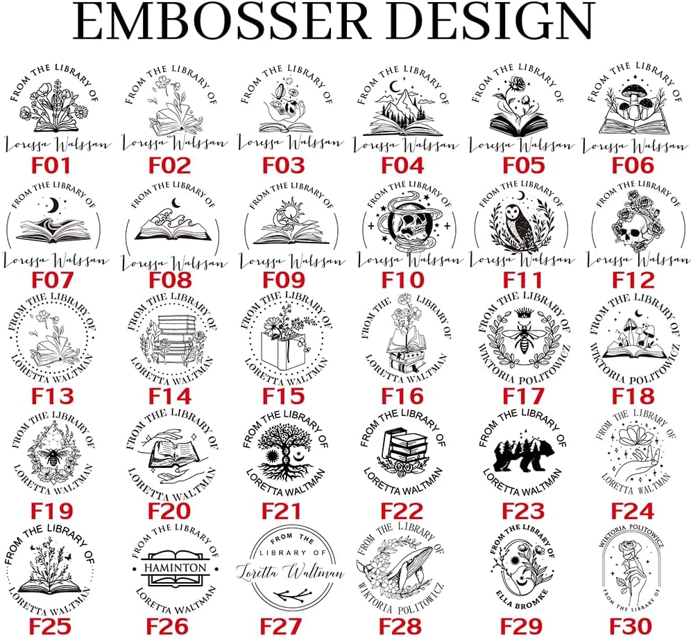 Custom DIY Embosser Stamp, Personalized from The Library of Design, Book Embosser for DIY Journals, Soap Labels & Craft Packaging