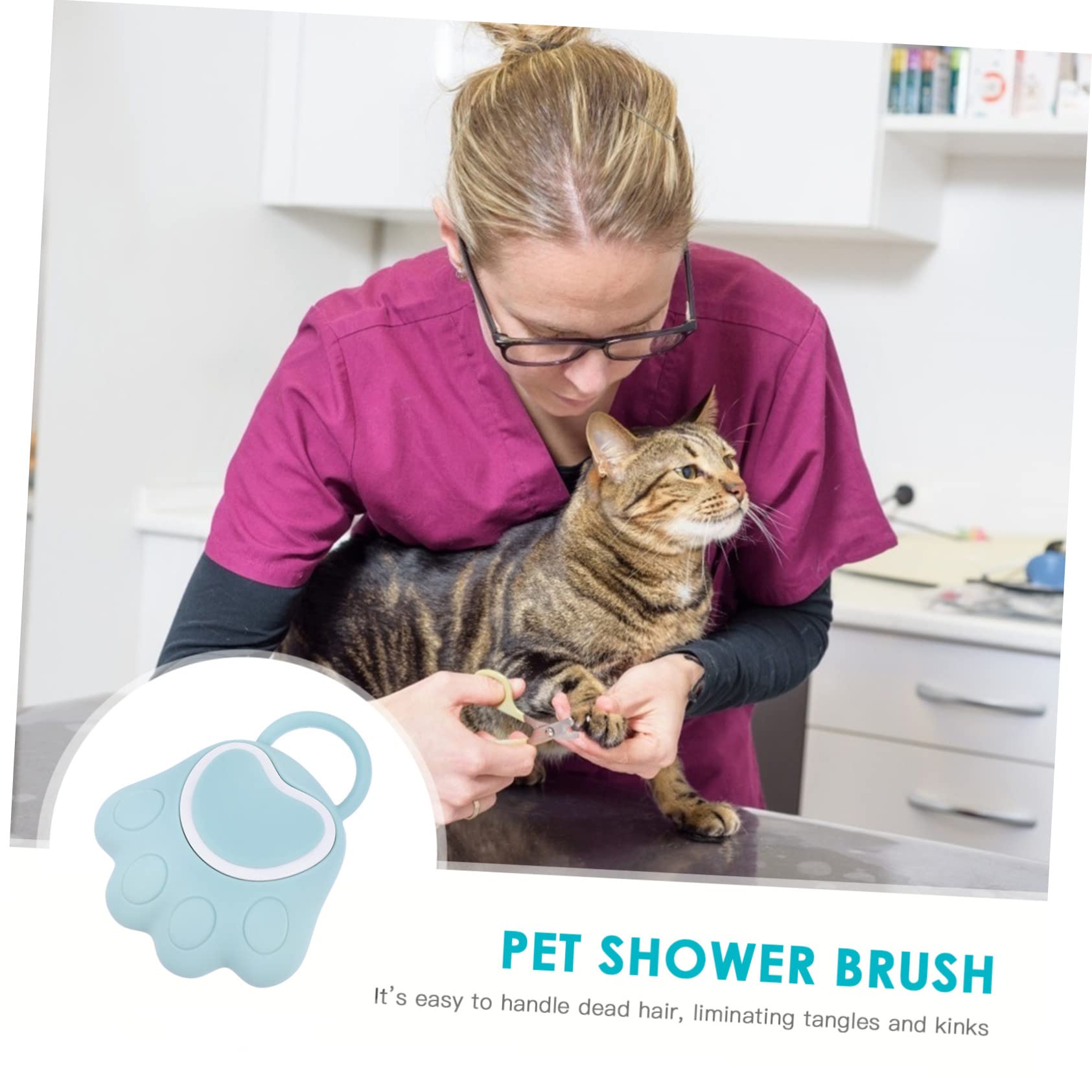POPETPOP 3piezas Cepillo De Masaje Para Baño De Cepillo De Limpieza Para y Gatos Eliminador De Pelo y Herramienta De Aseo Para
