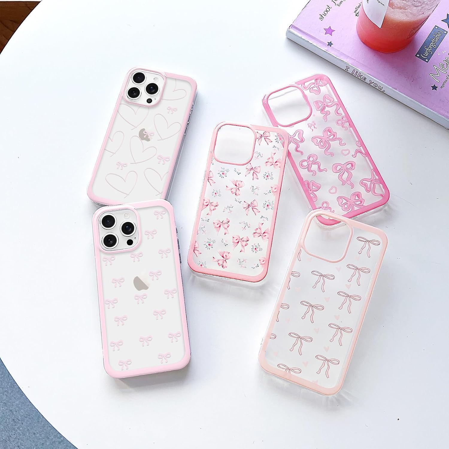 for iPhone 16 Pro Case for Women Girls, Clear Cute Ribbon Bowknot Pattern Luxury Aesthetic Bow Design Transparent Slim Soft TPU Shockproof Protective Phone Case for iPhone 16 Pro, Big Bow - Image 6