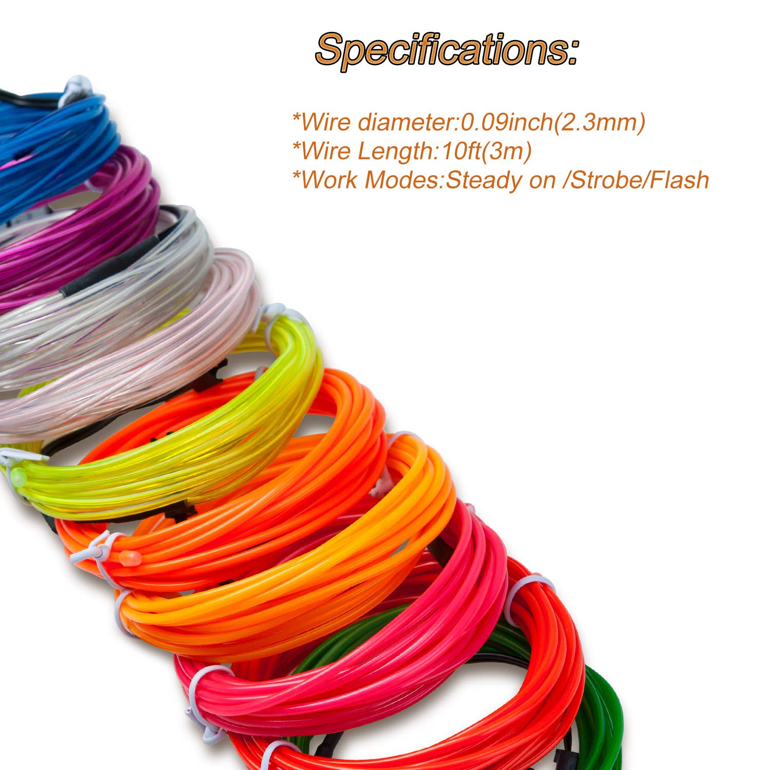 Podazz EL Wire Neon Beleuchtung | 5m Eisblau Leuchtschnur | 3 Modi Für Party Dekoration