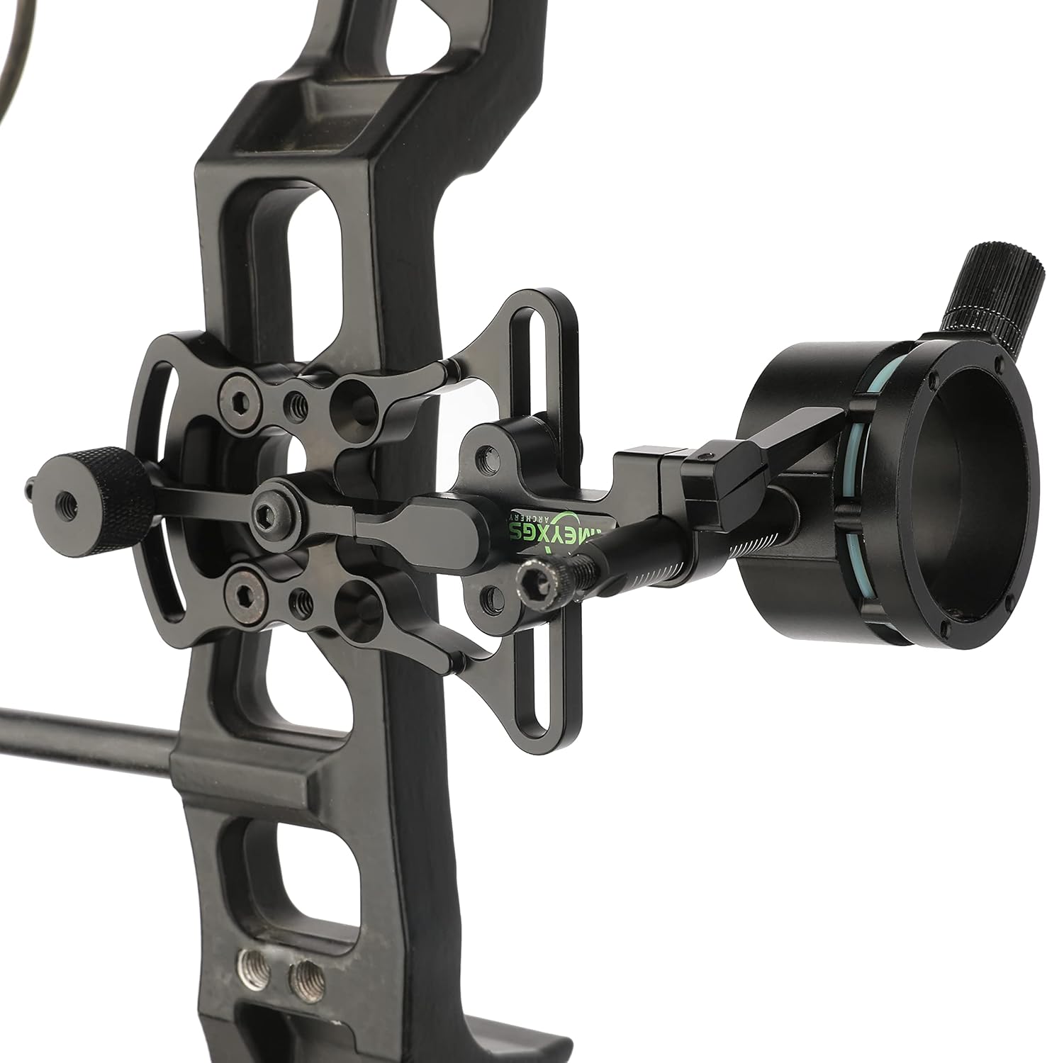 AMEYXGS Compound Bow Sight Single & Dual Pin Aluminum Alloy 0.019" Fiber Optic Micro-Adjustable Aim Toolless Quickset with Sight Light,4/6/8X Magnification Lens