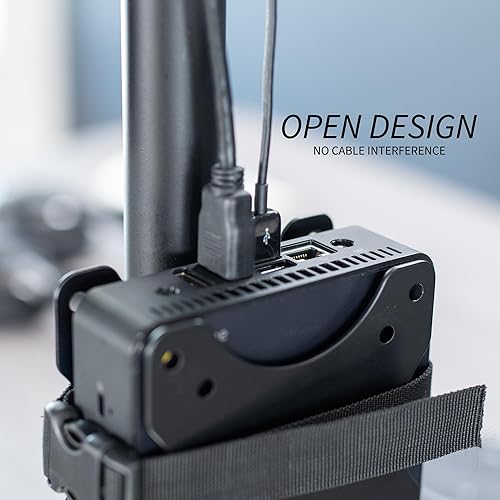 Miniatura 5 de VIVO Soporte ajustable de montaje para PC de cliente delgado, CPU VESA debajo del escritorio y soporte para computadora con brazo de monitor, negro,